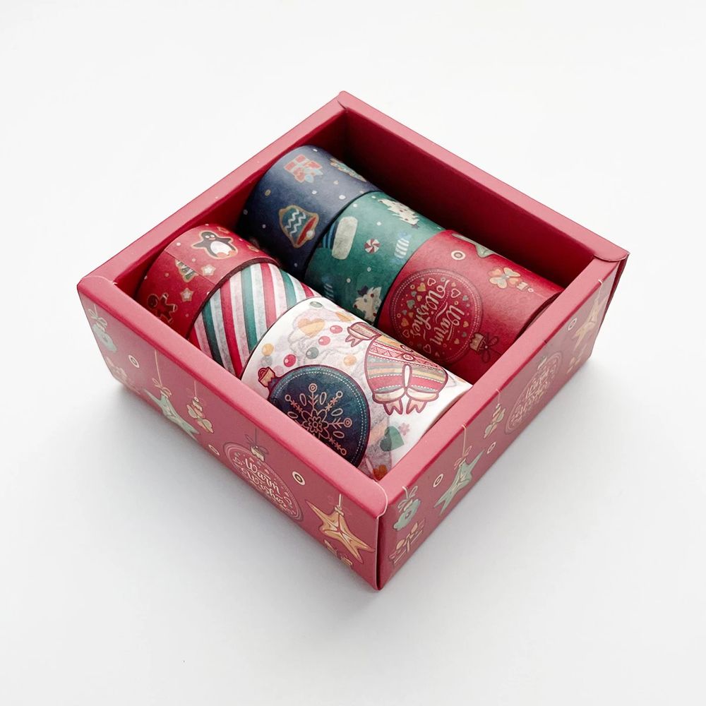 Office Supplies Students Stationery DIY Scrapbooking Masking Tape Adhesive Tape Decorative Tape Christmas Tape Set: Default Title