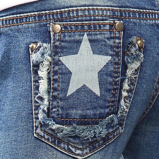 Jenter jeans slim kids jean for jente star elastisk midje småbarn tenåring barn bukse småbarnsbukse