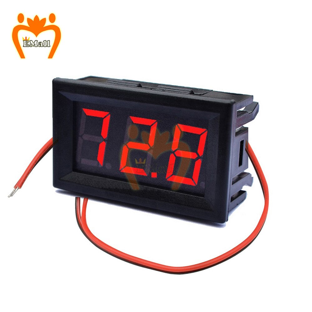 Digital Voltmeter DC 5V to 120V 2 Wire Digital Voltmeter Voltage Panel Meter For Electromobile Motorcycle Car LED Display Gauge