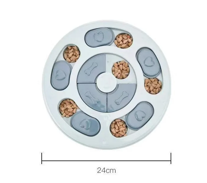 Jouets Puzzle pour chiens, mangeoire lente interactive, augmentation des chiots, distributeur de nourriture IQ, manger lentement, bol antidérapant, jeu d'entraînement pour animaux de compagnie, chat et chiens: Black