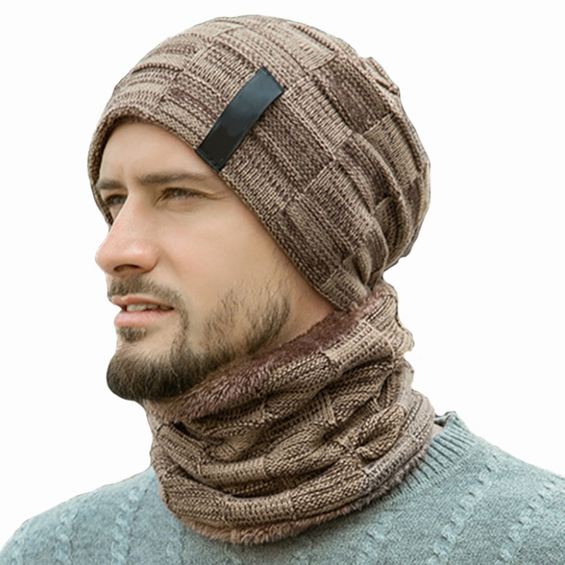 Chapéu de inverno q fashion, quente, gorro de pescoço, conjunto de cachecol, gorros de balaclava, chapéu de inverno para homens, mulheres, boné, skullies