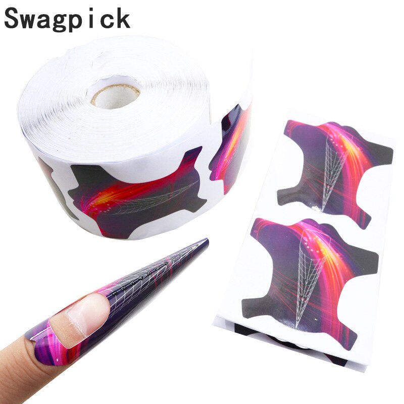 Swagpick 100 pièces U carré pointu forme de fin adhésif forme d'ongle pour acrylique UV Gel pointe d'ongle Extension d'ongle Art outil Pro