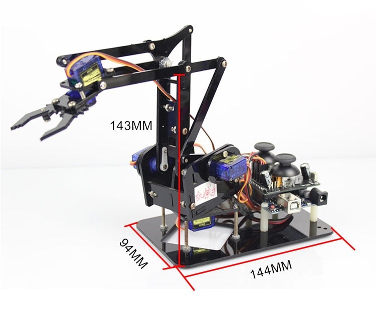 Billigste 4 dof akryl robot arm til arduino robot gripper klo med  sg90 servoer til rasbperry pi diy projekt stilk legetøj