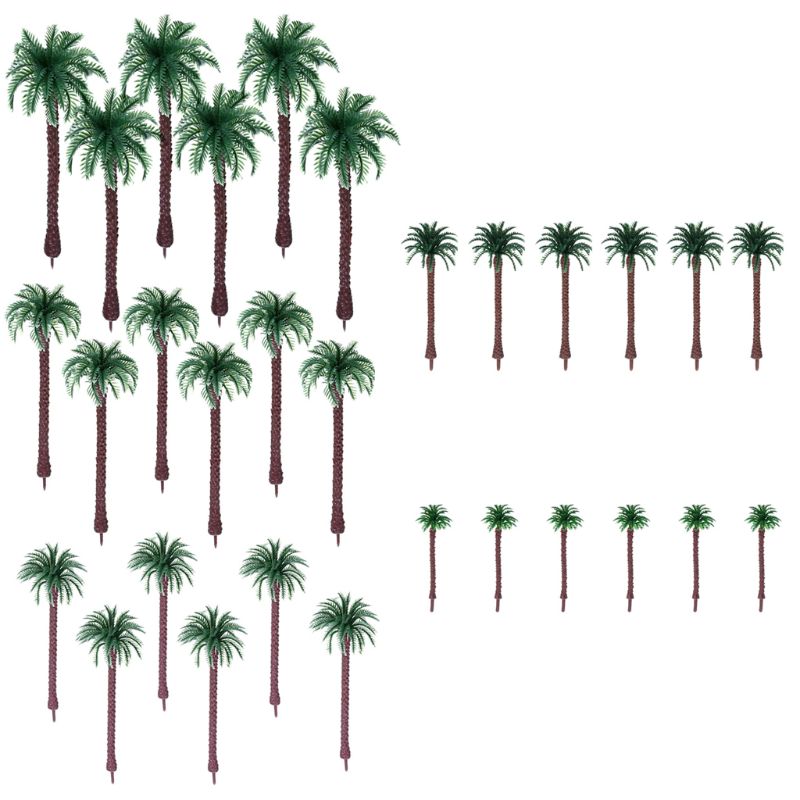 30pcs Artificial Coconut Palm Trees Scenery Model Miniature Architecture Trees