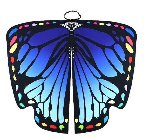 Rainbow Butterfly Wings Cape Shawl Fairy Ladies Dance Costume Adult Monarch Butterfly Cape Halloween Child Butterfly Wings: Brown