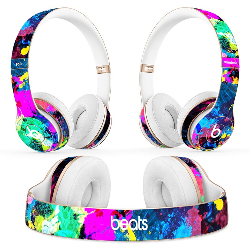 colorful Headphone Sticker for Beats Solo 2 solo 3 Wireless Headphone skin sticker for solo2 solo3 vinyl sticker: TN-Solo2-0855