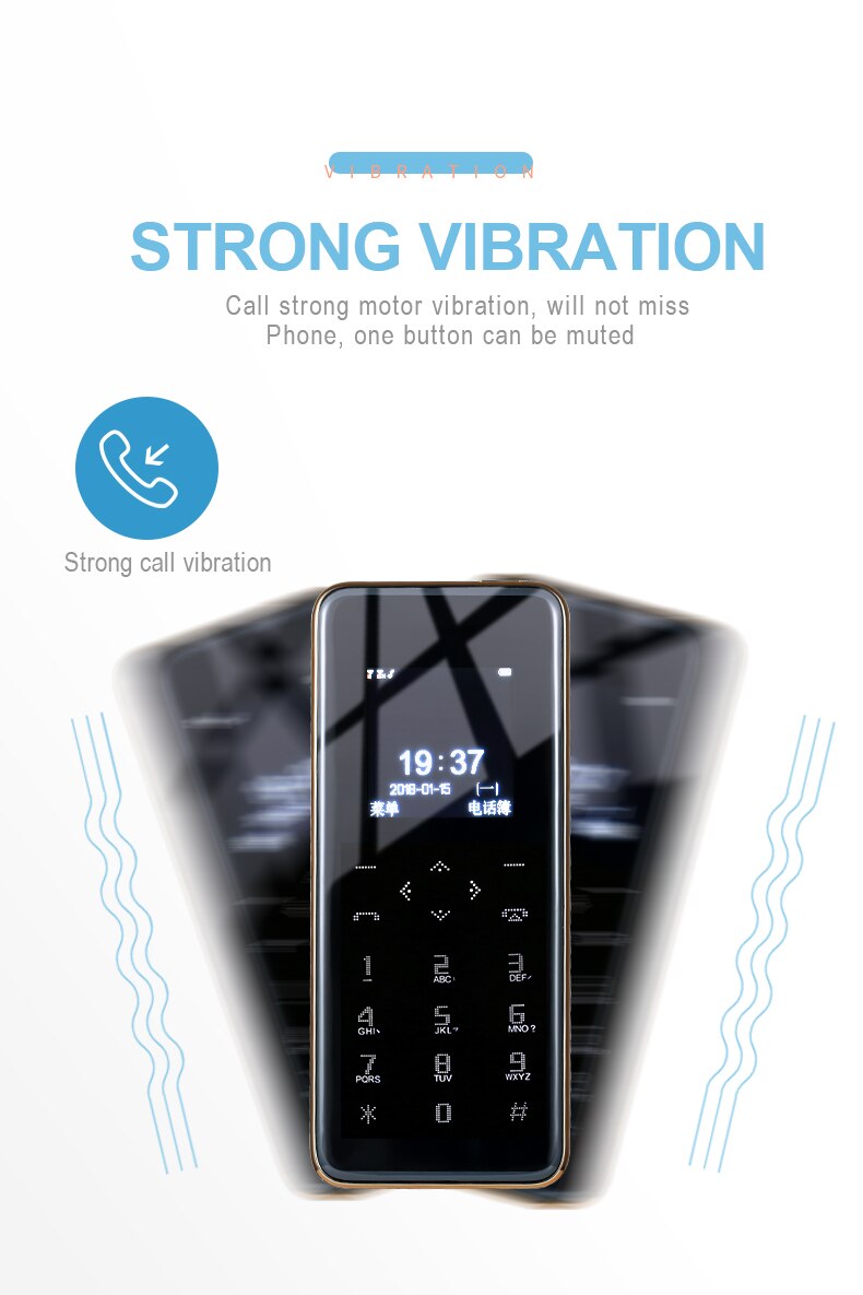 Taiml i8 Bluetooth forte vibration d'appel avec lampe de poche Ultra-mince carte tactile mini téléphone portable batterie 700mAh fonction de caméra