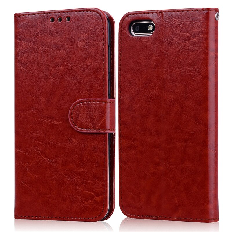 Flip Case Voor Huawei Honor 7S Honor7S Terug Wallet Leather Case Voor Huawei Honor 7S Case DUA-LX2 DUA-L22 funda Cover: Brown