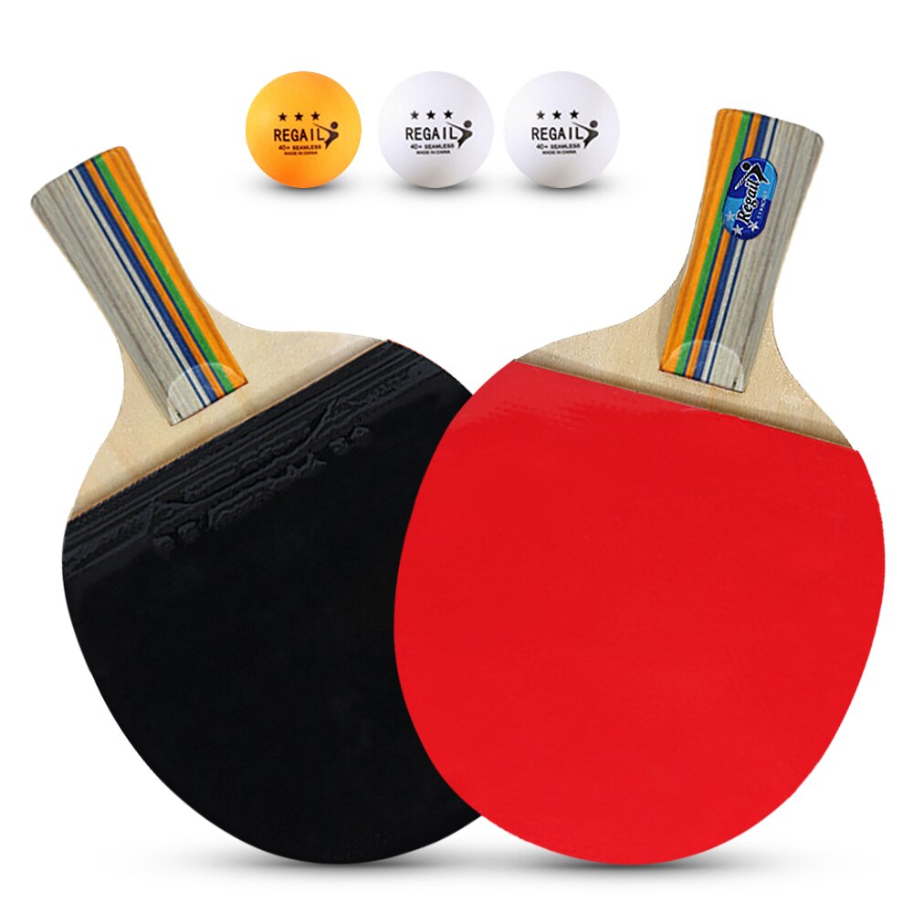 Pingpongbatjes, tafeltennisbatjes, 2 pingpongbats, 3 ballen, lange korte steel, pingpongracket trainingsaccessoires