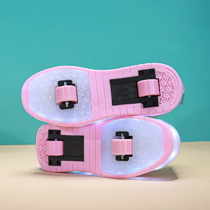 Coole leuchtende Rollschuhe, universelles für Jungen und Mädchen, hoher ästhetischer Wert, Herbst 2024, neues Modell, Doppelrad-Rollerska