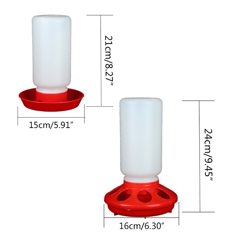 Chick Feeder and Waterer Combo 1 Quart Chicken Feeder &amp; 1 Quart Chicken Water Birds Poultry Feeding Equipment Kit Red