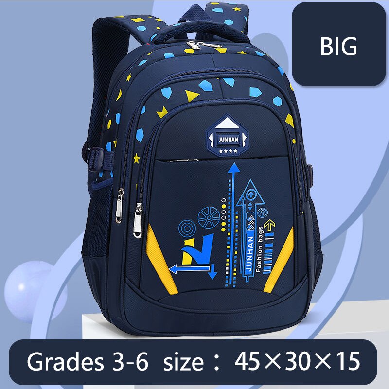 Kids School Bags Backpack Boys Primary School Orthopedic Girs Bookbags Large Capacity Waterproof Nylon Children Schoolbag: big royal blue