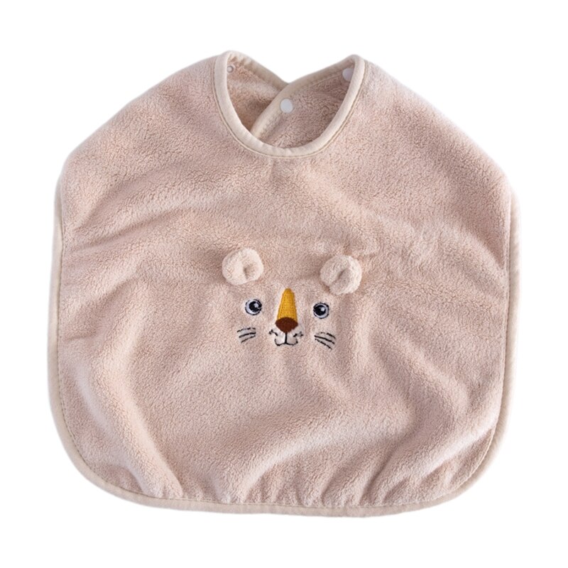 Cartoon Animal Baby bavaglino lavaggio asciugamano dente morbido corallo pile alimentazione Burp panno bottone a pressione Saliva asciugamano grembiule per bambini