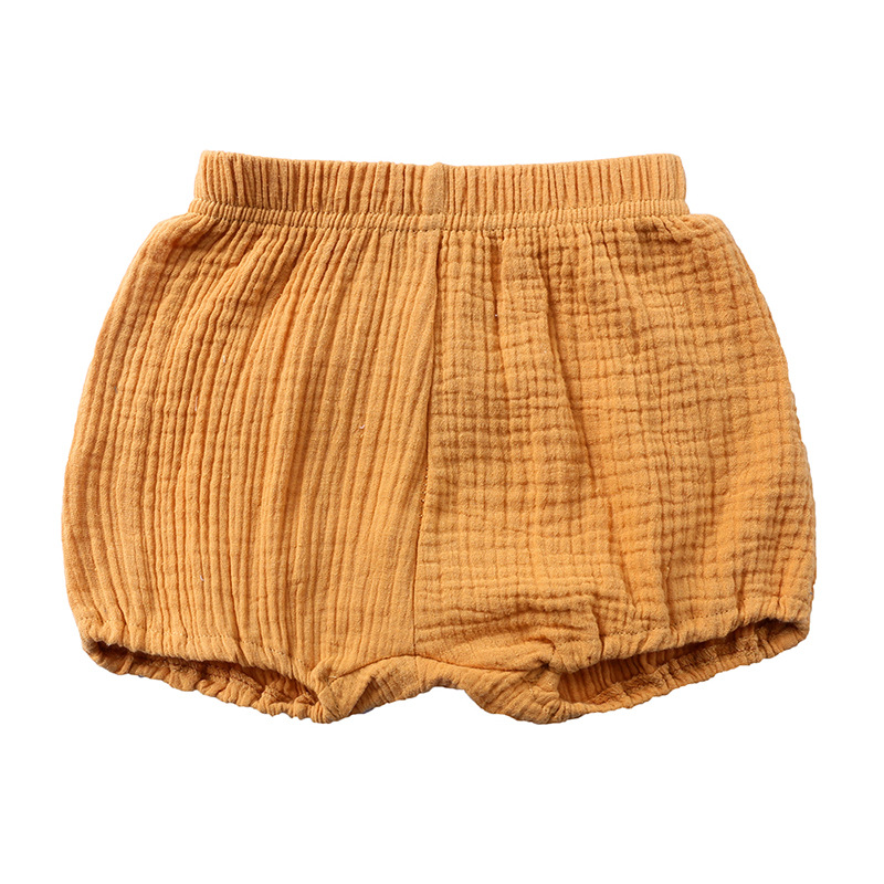Zomer Baby Chiffon Casual Grote PP Shorts Baby Effen Kleur Katoen Linnen Bloeiers Peuter Meisjes Brood Broek: Geel / 12m