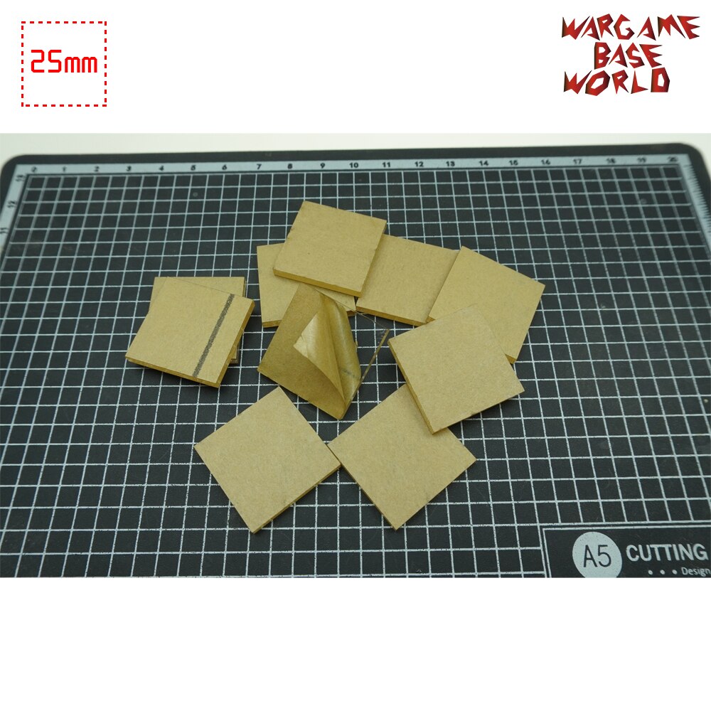 Wargame Base World - TRANSPARENT / CLEAR BASES for Miniatures - square 25mm clear bases