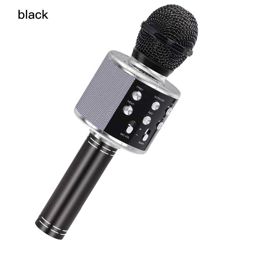 WS858 Bluetooth Wireless Microphone Speaker Handheld Microphone Karaoke Mic KTV Music Player Singing Recorder: Gray