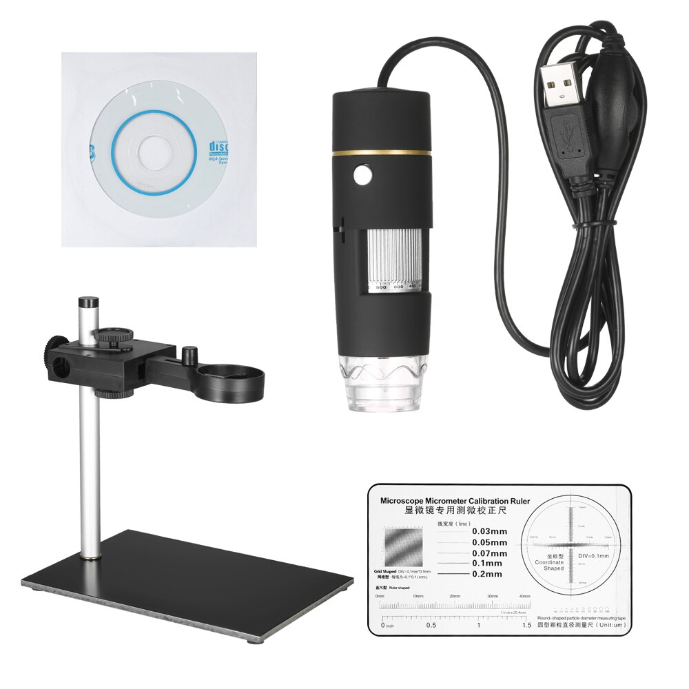 1000X Magnification USB Digital Microscope with OTG Function Endoscope 8-LED Light Magnifying Glass Magnifier with Stand