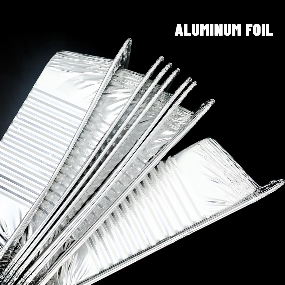 Plateau d'égouttage BBQ, feuille d'aluminium étanche à l'huile, boîte en fer-blanc friteuse à Air plateau jetable, panier de cuisson à la vapeur, outil de cuisine 10 pièces/ensemble