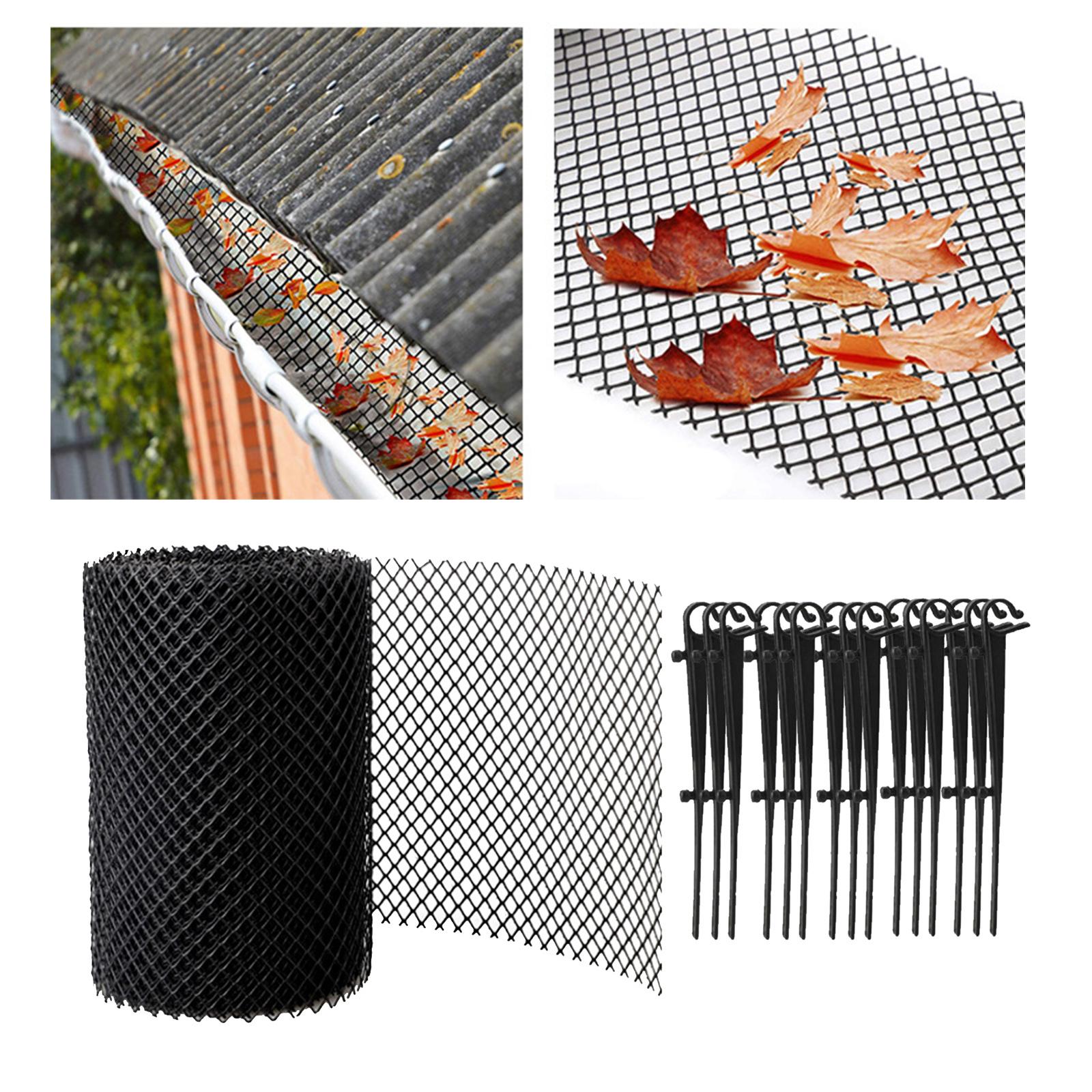 Gutter Guard Mesh Black Plastic Gutters Cover gutter leaf guard Easy Install Stop Gutter Drain Downspout Clogging from Debris