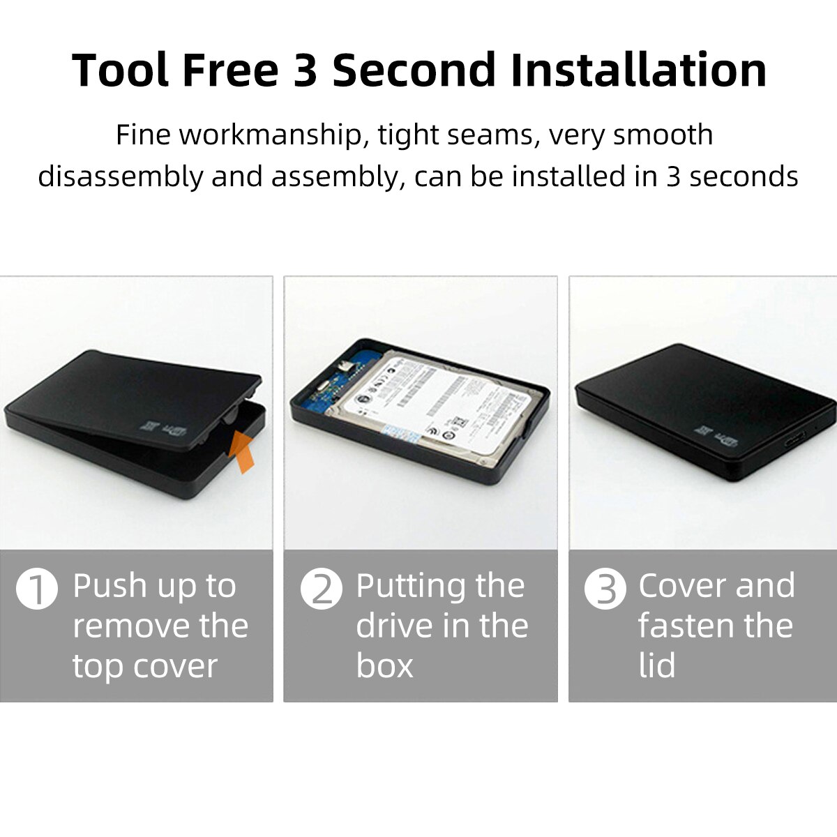 USB3.0 2.0 External Hard Drive Case SATA HDD SSD Drive Box 2.5inch Enclosure Mobile Hard Disk Reader Adapter With Cable for PC