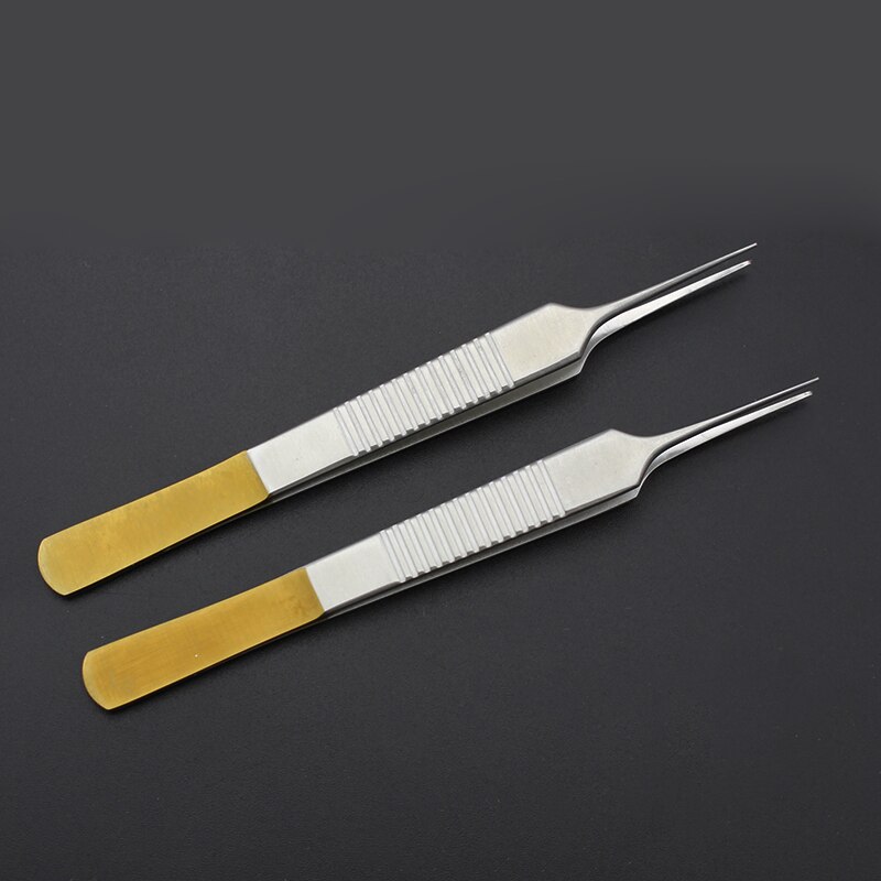 1Pcs Micro Pincet Dubbel Ooglid Pincet Vet Pincet Cosmetische Pincet Plastic Pincet Micro Pincet Met Toothe