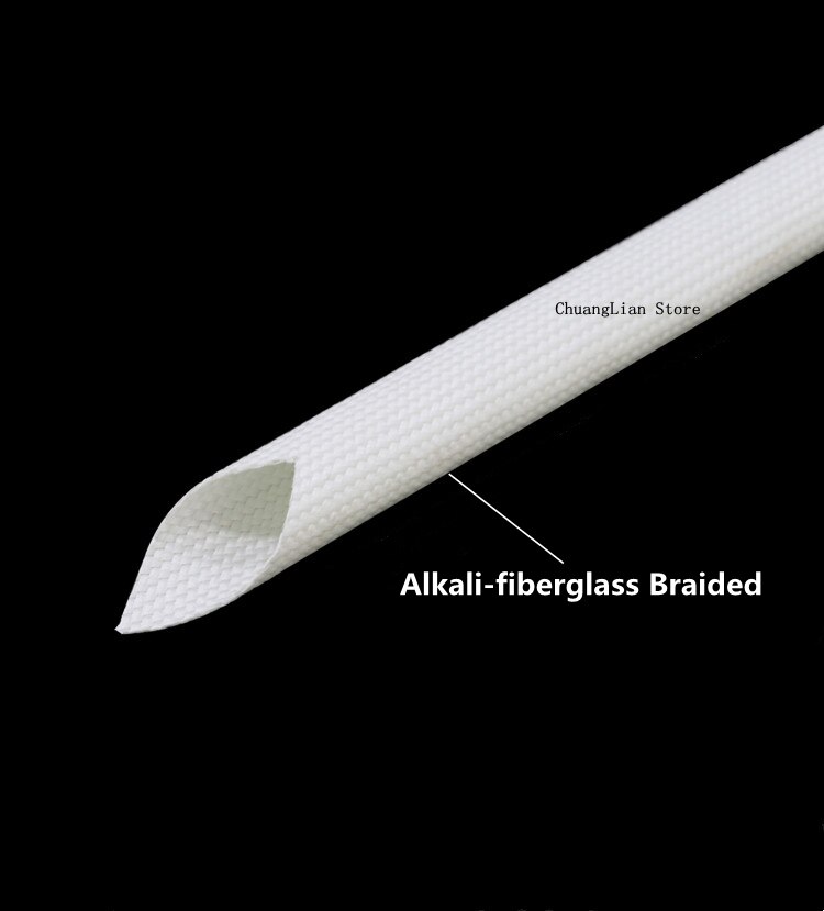 Dia 20m Fiberglass Tube HTG Cable Sleeve Soft Chemical Fiber Glass Wire Wrap Protector Insulation High Temperature Pipe 600Deg