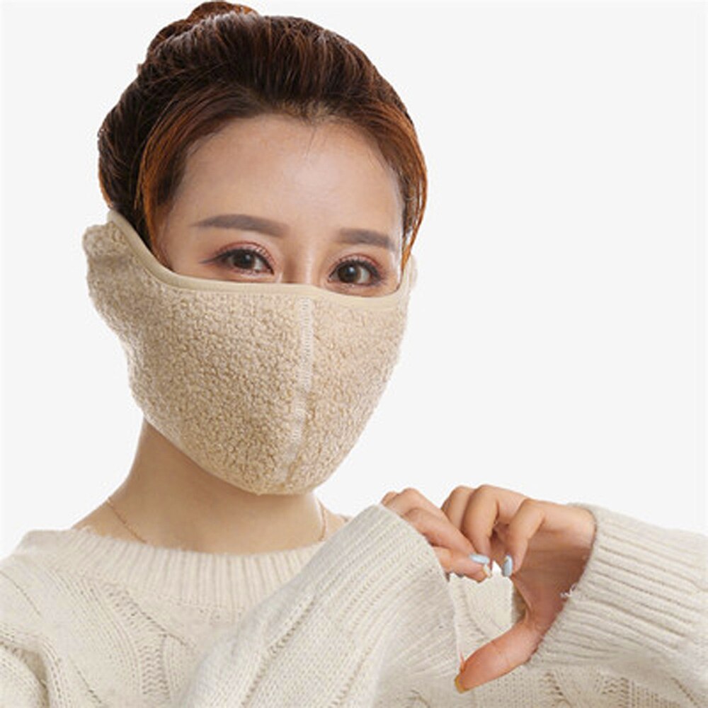 Protège-oreilles classique en peluche épaisse pour homme et femme, protège-oreilles doux et confortables, à la , noir/beige, pour le ski, l&#39;équitation, collection hiver: beige
