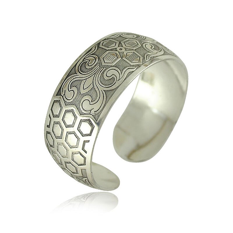 Yumfeel Fabriek Tibetaanse Sieraden Vintage Zilveren Armbanden Armband Antiek Tibetaans Zilveren Manchet Armbanden voor Vrouwen: YB10005L