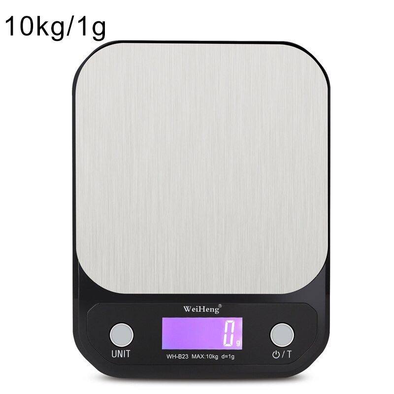 3kg/5kg/10kg/0,1g Präzision Digitale Waage LED Tragbare Elektronische Küche Waagen Essen balance Mess Gewicht Skala: 10kg-1g black