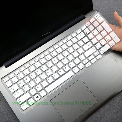 15.6 inc Silicone Laptop Keyboard Cover Protector Skin For Dell Latitude 5500 5501 5540 Precision 3540 3541: White