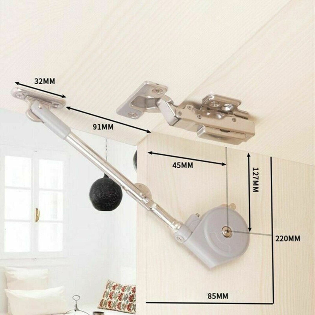 Hinge Door Support Hydraulic Lid Flap Stay Soft Close Toy Box Safety Strut Arm Zinc Alloy Hinge Cabinet Cupboard Furniture Doors