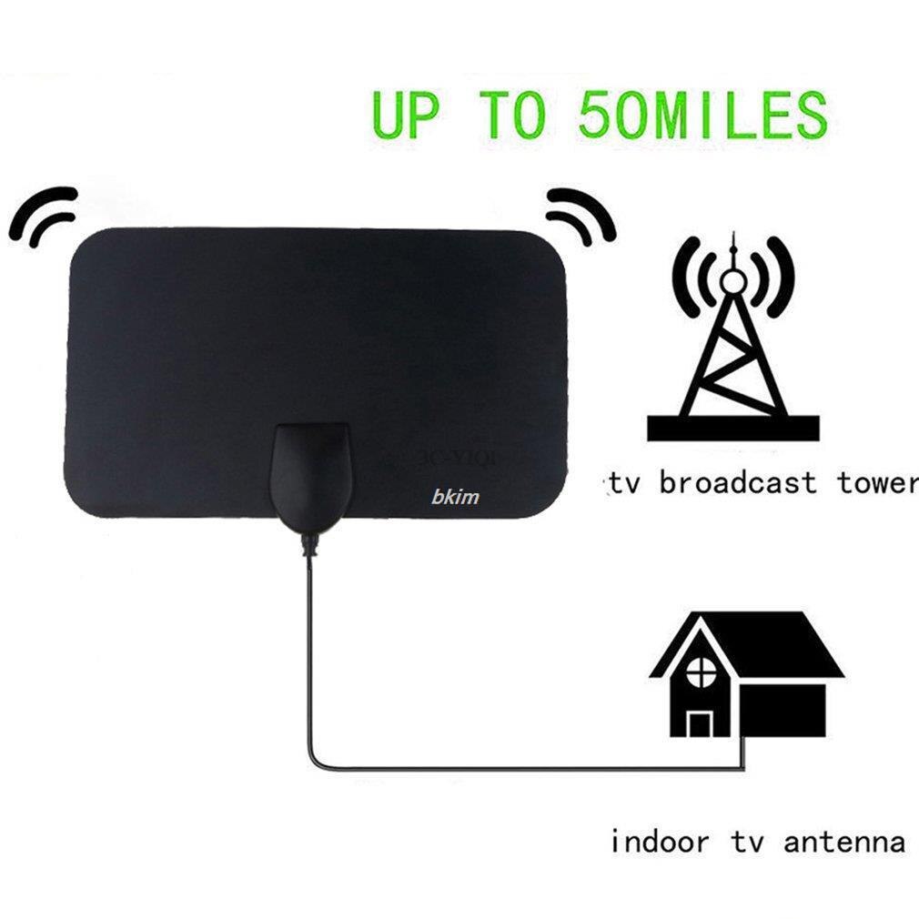 TY13 TV Box HD High Gain 4K 25dB DTV Digital TV Antenna 50 Mile Booster Active Indoor HD Antenna Flat