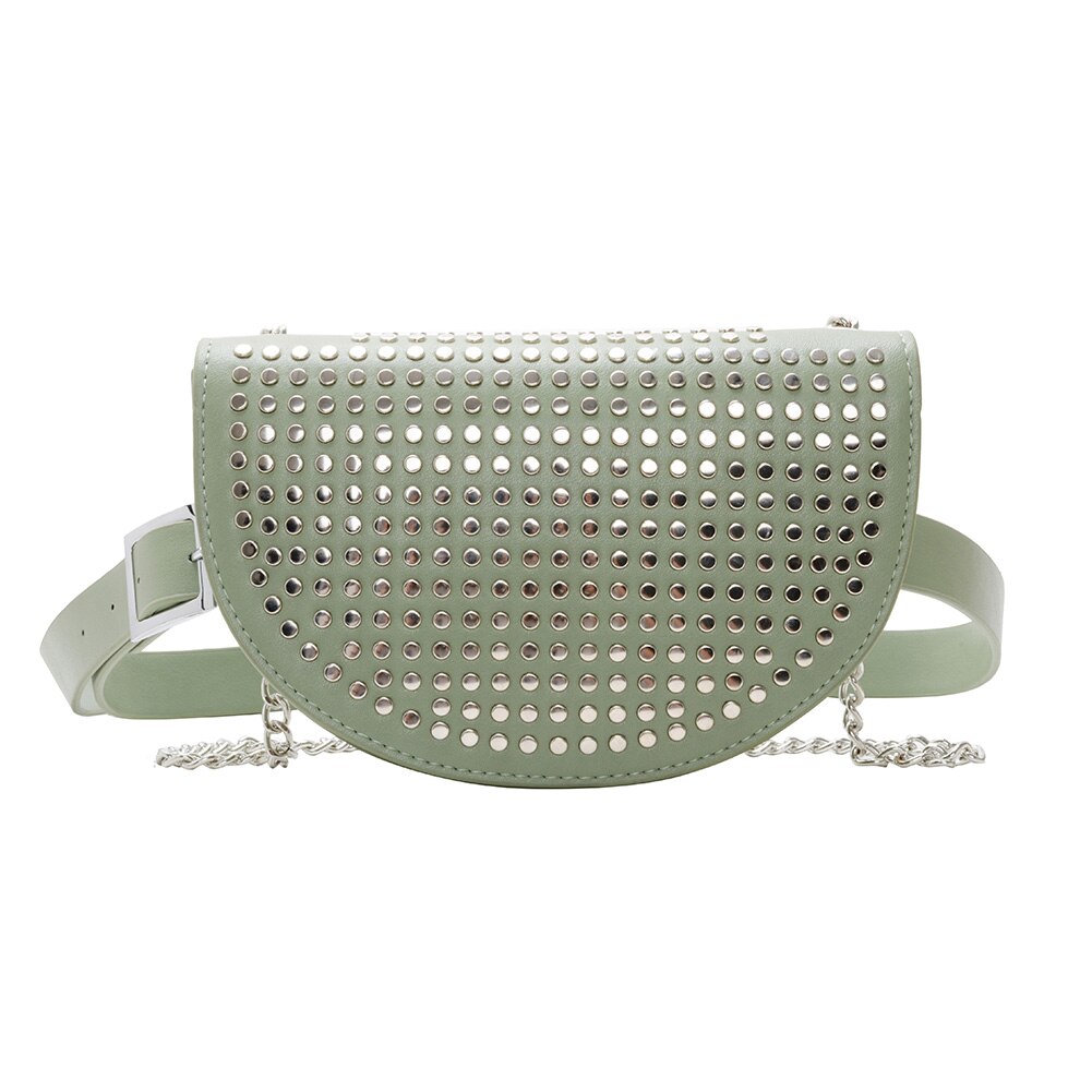 Bolso de hombro tipo bandolera Retro para mujer, cadena semicircular para mujer, pequeño bolso de pecho, bolso de compras de piel sintética, bolsos de viaje tipo mensajero: green