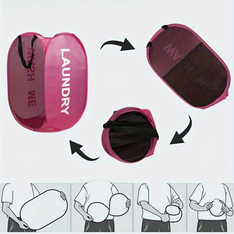 Een opvouwbare wasmand met handvat, geschikt voor opbergbakken van familieorganisaties, geschikt voor badkamers, slaapkamers