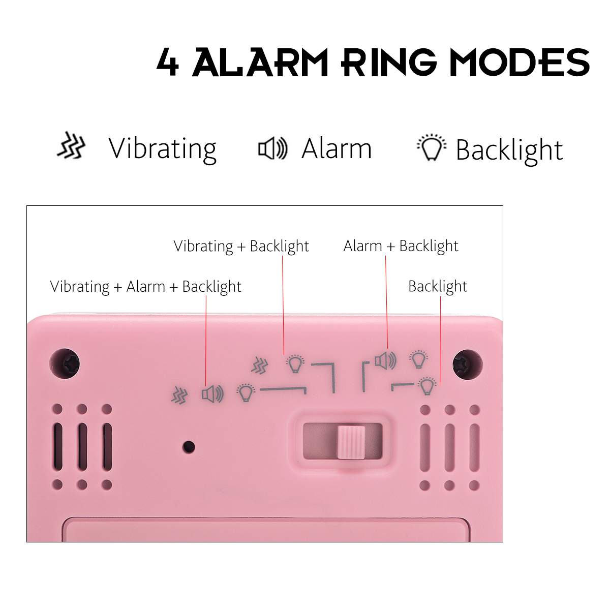 7 Color Digital LCD Alarm Clock Flip Vibration Reminder Timer Snooze Countdown Quartet Alarm Clock DIY Time Management