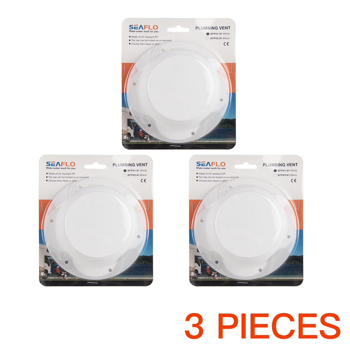 Boot Rv Vent Cap Regendicht Paddestoel Hoofd Vorm Ventilatie Cap Top Mounted Ronde Uitlaat Vent Cap Voor Rv Accessoires: 3 PIECES