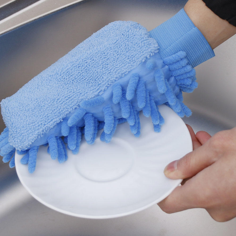 Bil rengørings handske auto vask og detaljeringsværktøj mikrofiber håndklæde chenille golves motorcykel bilpleje tilbehør