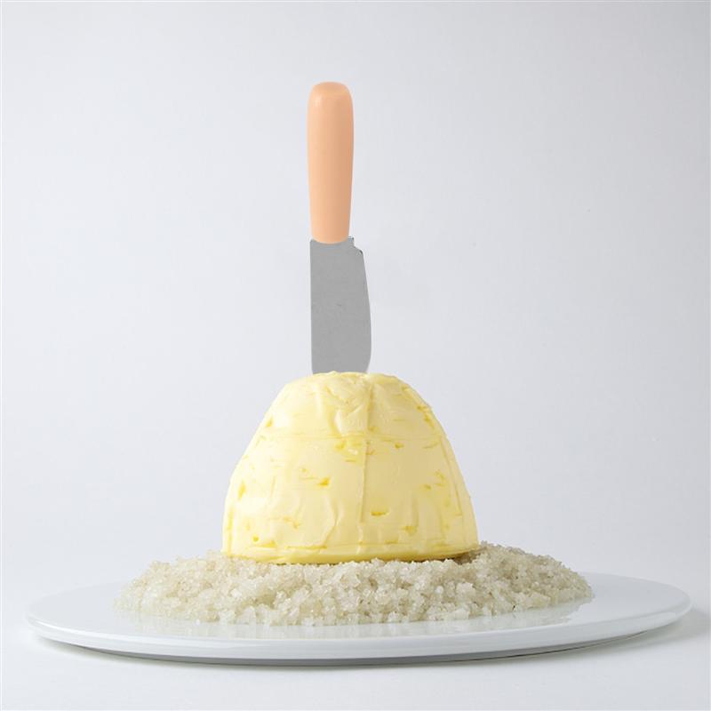6Pcs Rvs Houten Handvat Boter Mes Siliconen Keuken Gebruiksvoorwerp Set Koken Gereedschap