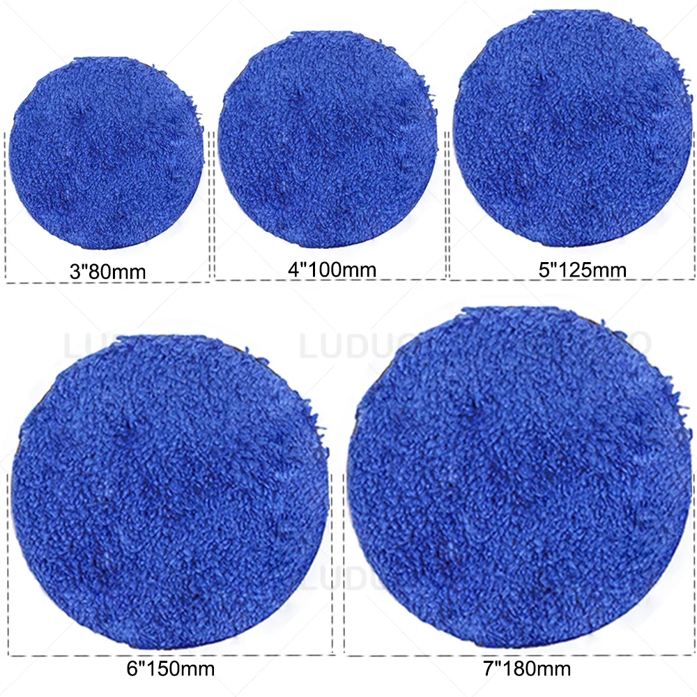 2/3/4/5/6/7 zoll Mikrofaser Polieren Pad Für Autos Körper Polnischen Wachs Puffer Pad waschen Reinigung Mikro Faser Polieren
