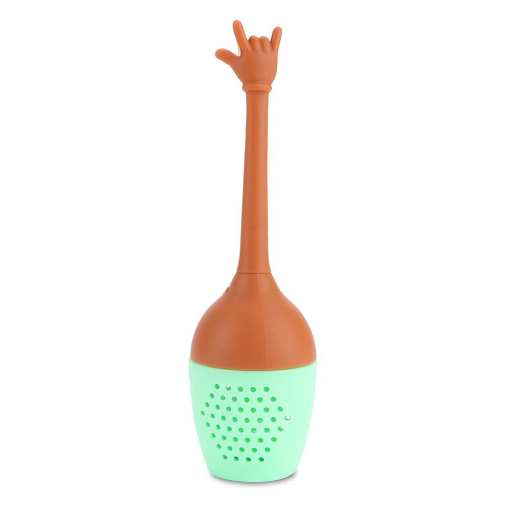 Søde sjove hænder silikone te infuser te kaffe filter løs blade urte krydderi holder te si drikkevare tilbehør: C
