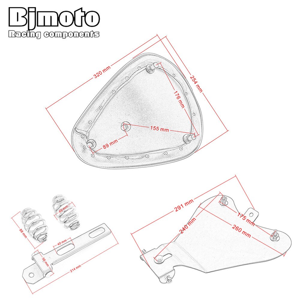 Für Harley/ Sportster 48 XL883 XL1200 Motorrad Solo Sitz fahrer Grundplatte Frühjahr sitz Pad Sattel halterung Für Bobber Zerhacker