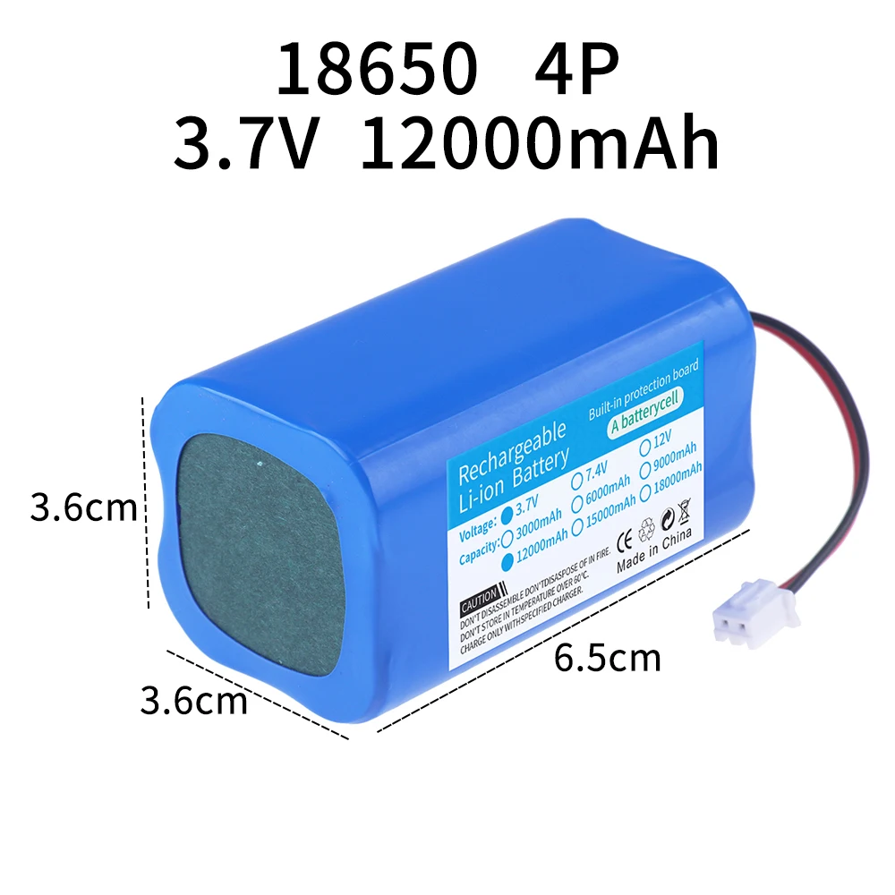 3,7 V 7,4 V 11,1 V 12V 18650 12000mAh con cables batería recargable de iones de litio con PCB para altavoz Bluetooth faros solares: Azul cielo