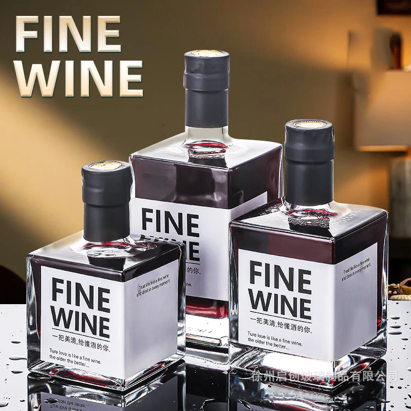 Bourbon-karaffel til whisky, skotsk whisky, spiritus, firkantet blyfri skotsk whisky-karaffel, premium vodka-karaffel