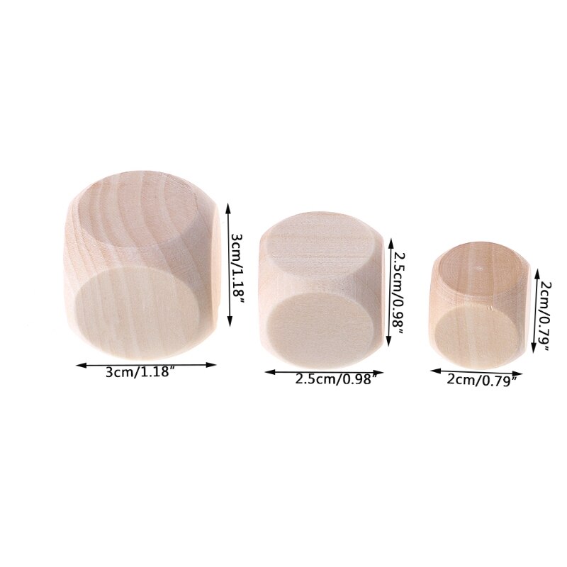 Dados de madera en blanco para niños, Impresión de grafiti grabado, Juguetes DIY, juegos de familiar O11 19, 20mm, 25mm, 30mm, 5 uds.
