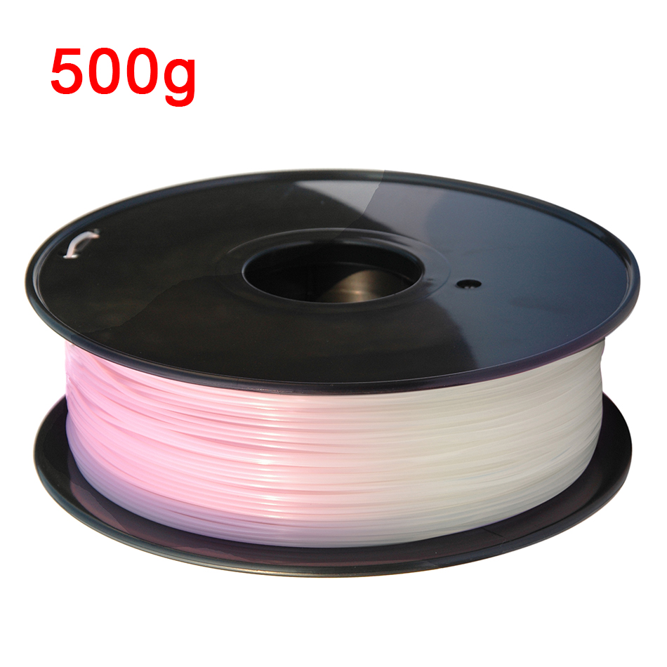 PLA 1.75mm 3D Printer Filament Change Color with Light 3D Printing Sublimation Material 1kg 500g 250g White to Pink/Yellow/blue: pink 500g