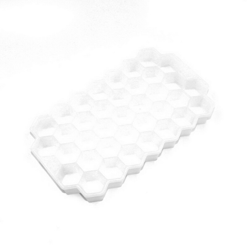 Easy-Release Ice Cube Silicone Honeycomb Ice Cube Molds Tray For Wine Whiskey DIY Ice Cube Ray Mold Bar Cold Drink Tools: white no lid