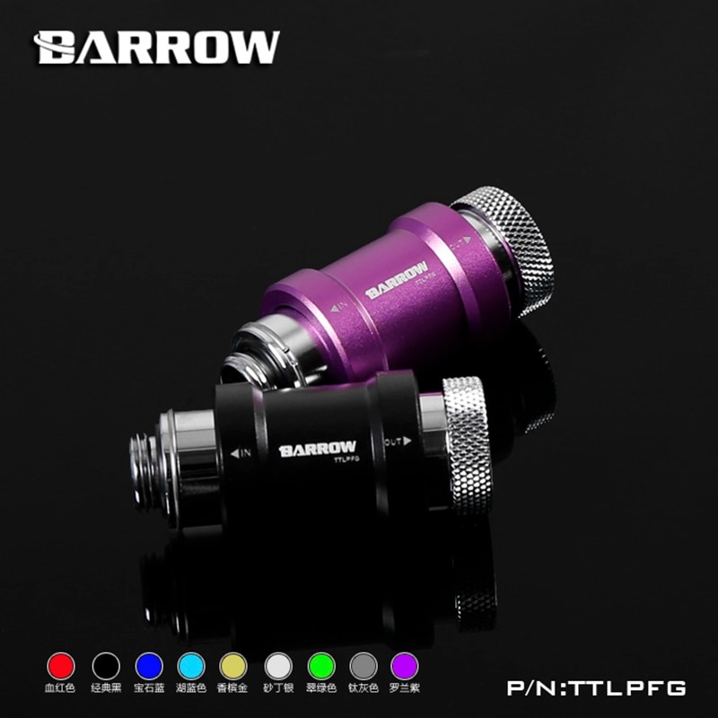 Barrow TTLPFG Flat push type check valve single inner thread part for water cooling computer