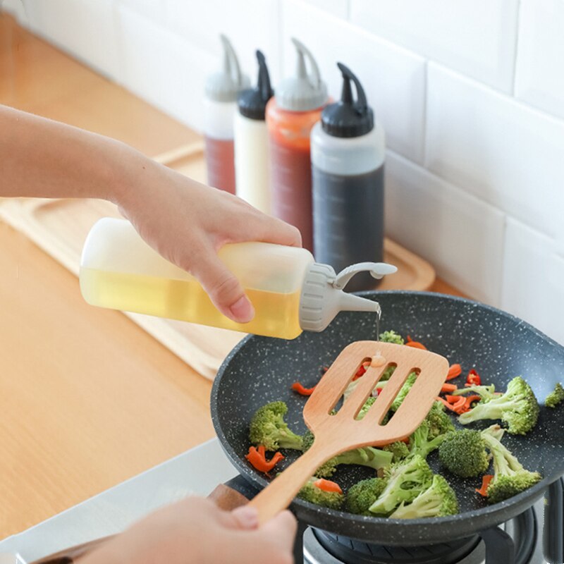 Condiment Squeeze Bottle Sauce Squeeze Squirt Bottle For Oil Ketchup Griddle Sauce Catsup Pancake Kicthen Tools Accessories