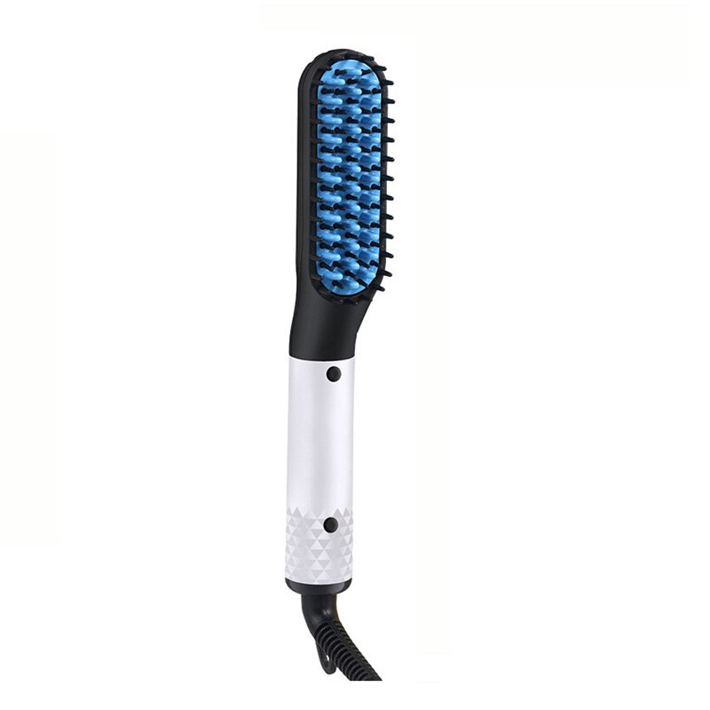 Multifunctional Beard Straightener Heated man's Hair Beard Flat Iron Quick Straightening Beard Brush Show Cap Tool: EU Plug / Type 2