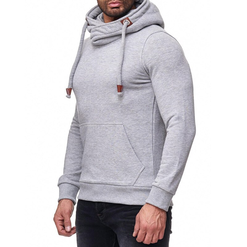 Autumn Winter Men's Hoodie Sportswear Sports Shirt Loose Coat Long Sleeves Solid Sports Sweater